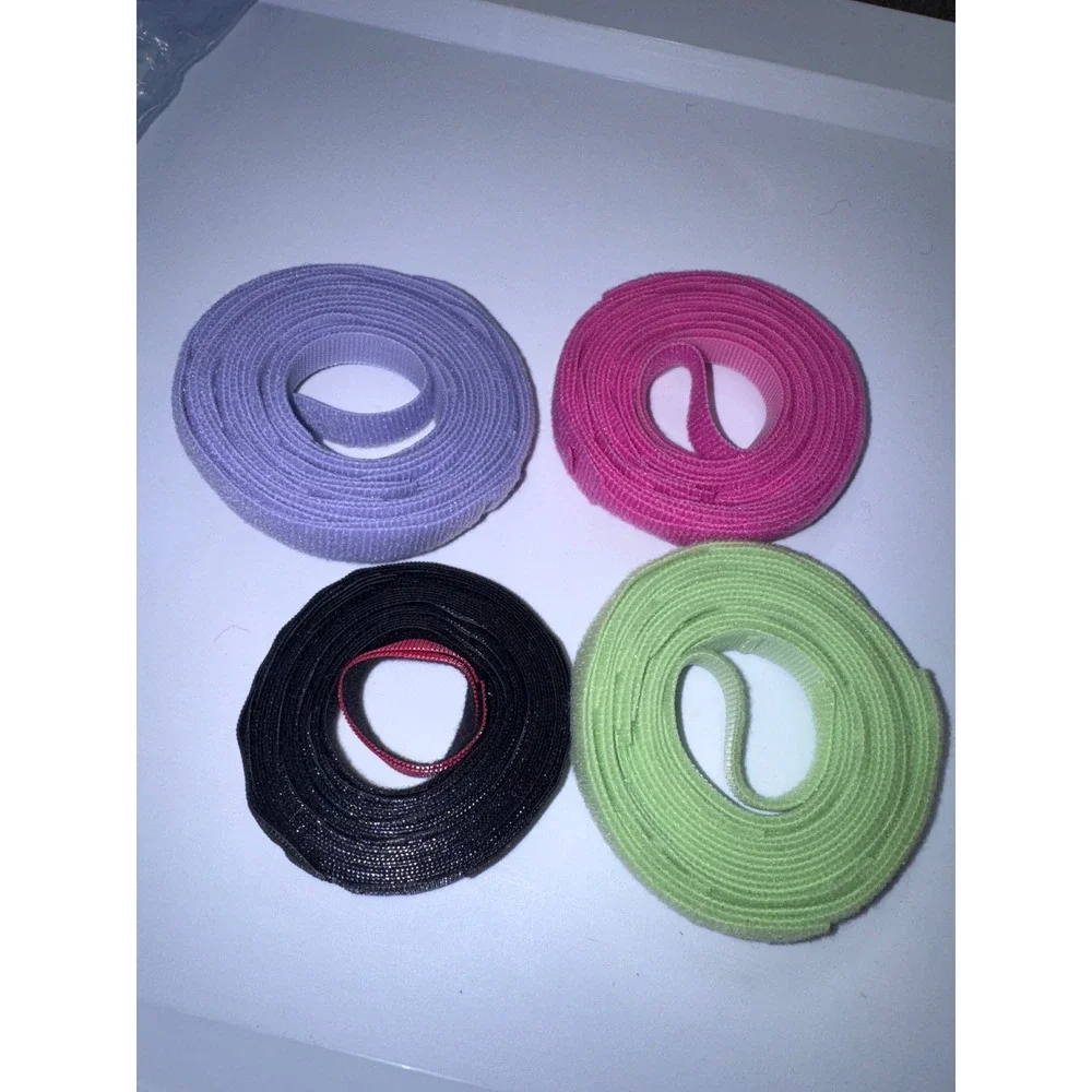 4 Pack Reusable Hook and Loop Cable Straps Multi Color Cord Management Rolls